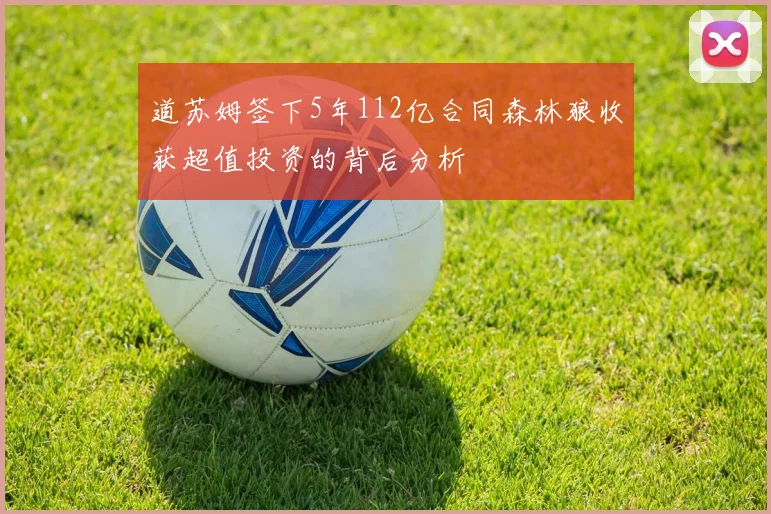 道苏姆签下5年112亿合同森林狼收获超值投资的背后分析